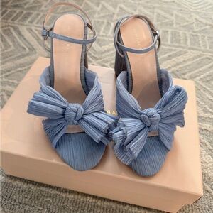 Loeffler Randall Camellia Blue Pleated Bow Heel - 8.5
